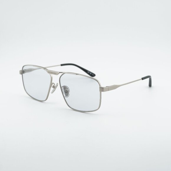 Balenciaga BB0418SK 004 Sunglasses Silver Square Frame, Grey Lenses main image 5